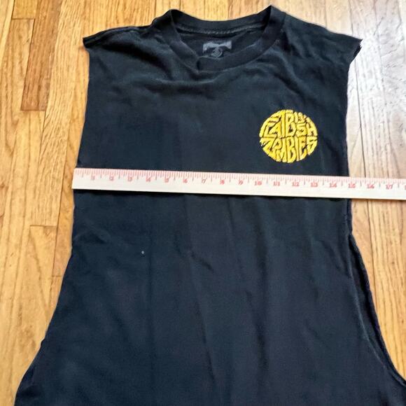 Flatbush Zombies Short Mens Small Black Yellow Vacation in Hell Cut Off Tank - Picture 6 of 6